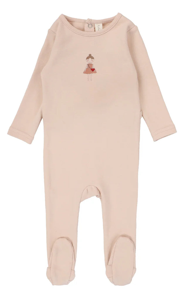 2025 Lilette -little boy/little girl drawn on design footie/hat set