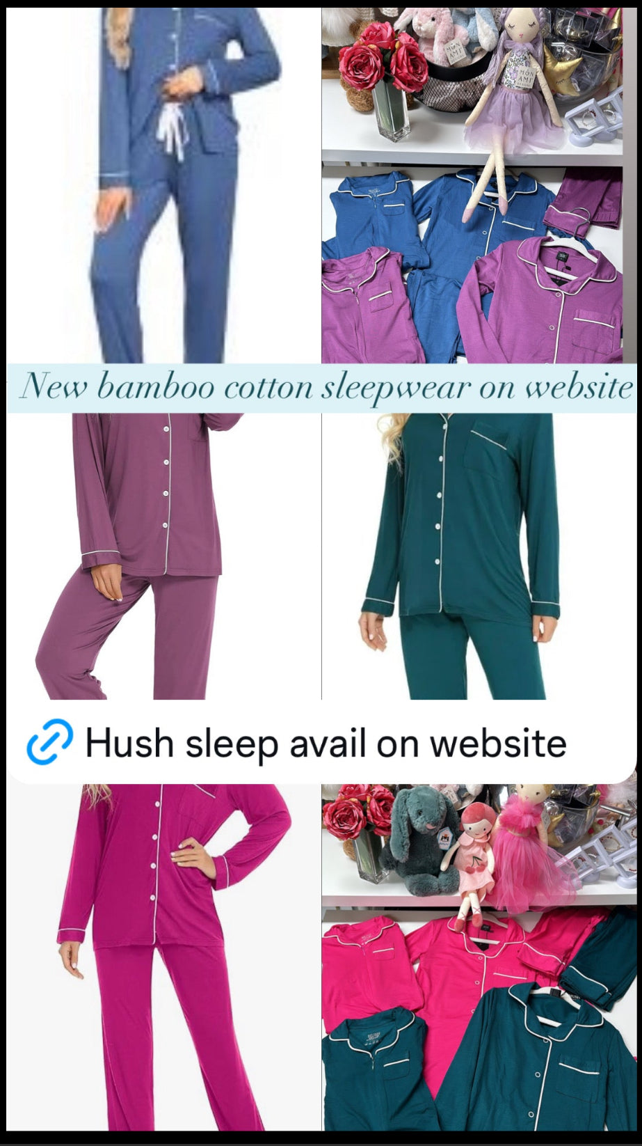 HUSH ADULT Sleepwear grandpa BAMBOO pjs 6 colors avail xs-xl