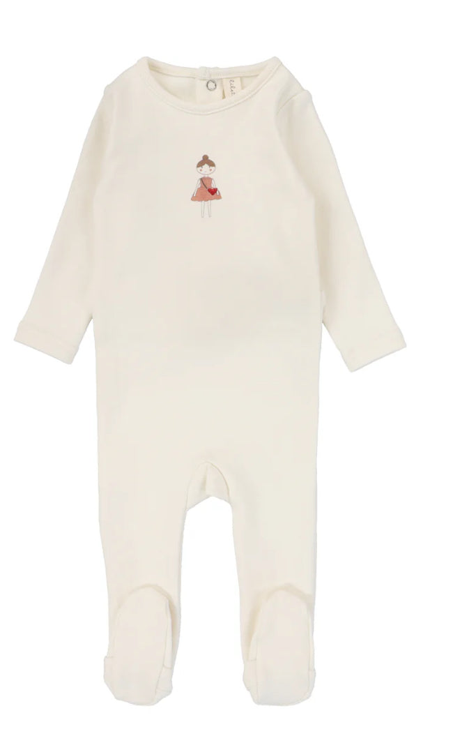 2025 Lilette -little boy/little girl drawn on design footie/hat set