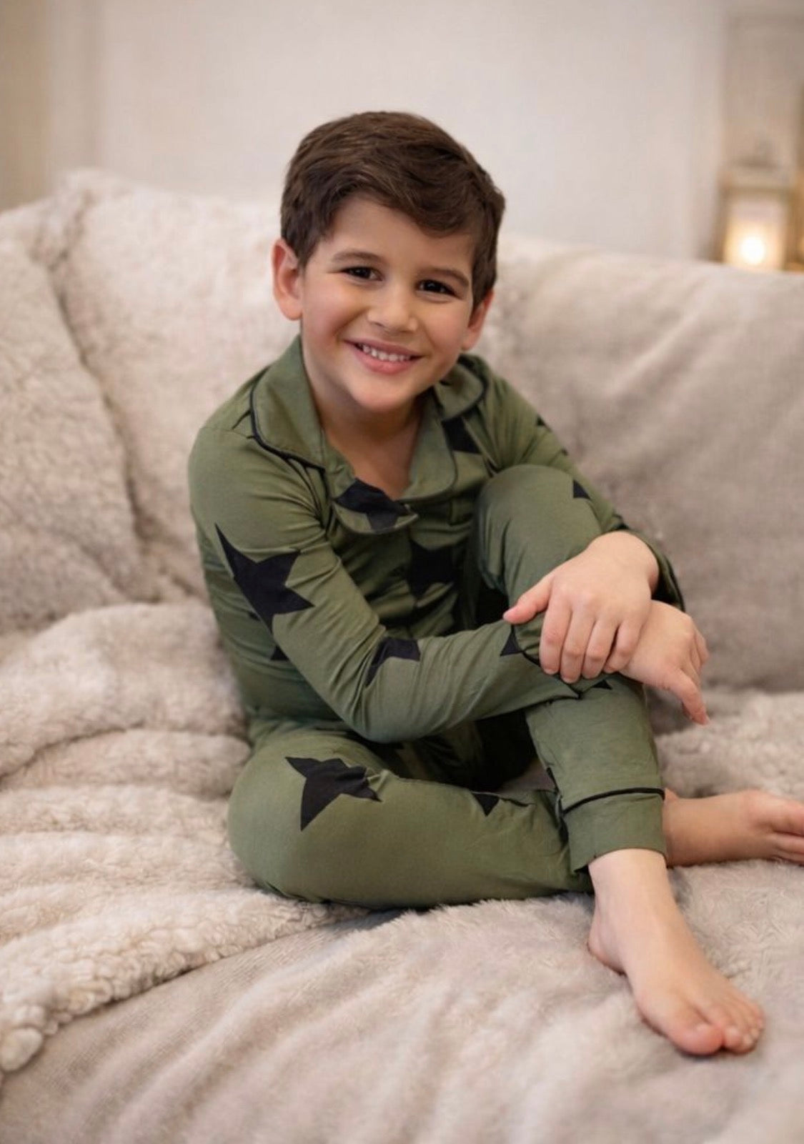 2026 new HUSH SLEEPWEAR✨ narrow fit✨ bamboo cotton star 2pc grandpa pjs 18m-16yrs