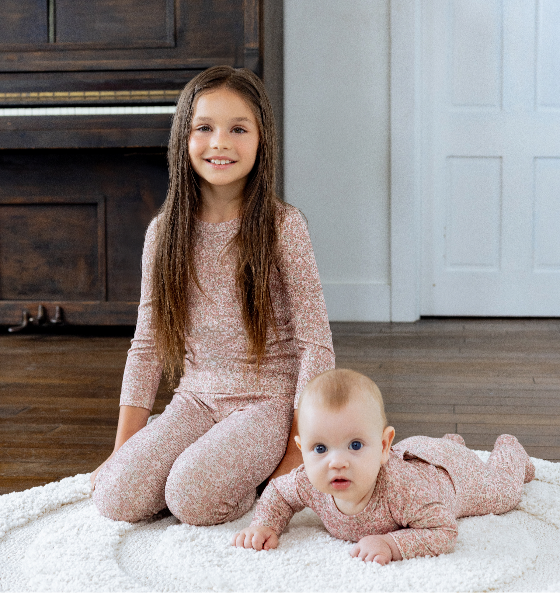 2025 NEW arrivals Noggi flower bamboo Noggi PJS 3m-12m footie 18m -18yrs 2pc pjs