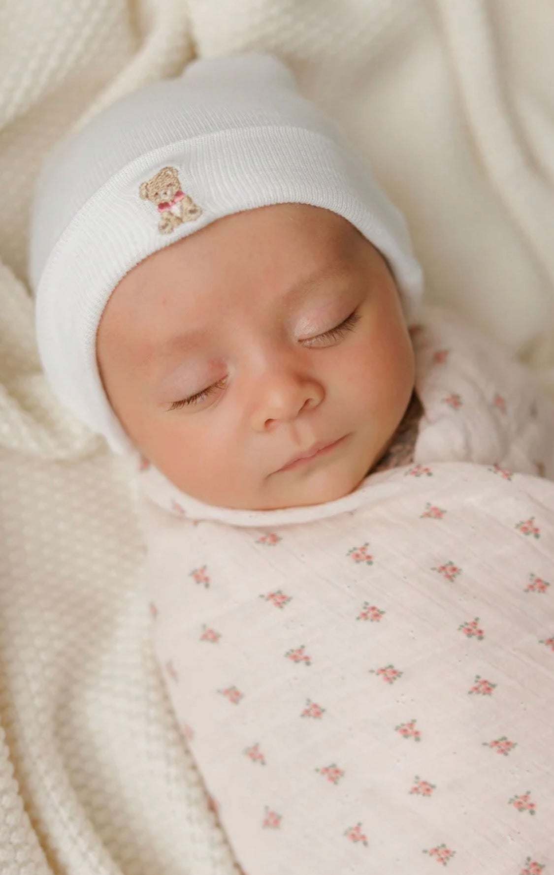 Hospital Hats – Bear and Rocking Horse pink & white 2pk