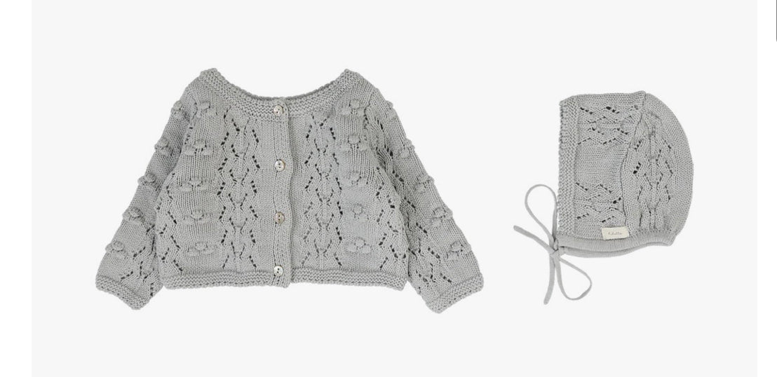 2026 Lilette Popcorn Weave Cardigan/sweater with hat