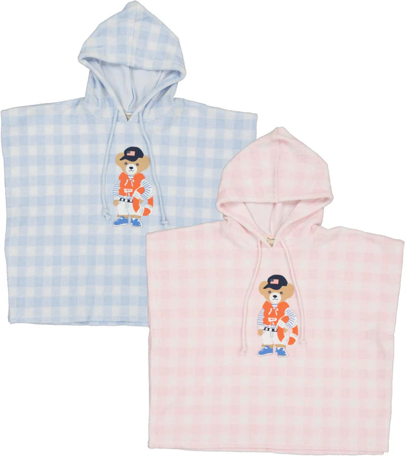 Fragile Baby Boys Girls Bear Print Hooded Towel Poncho swim pool cover up