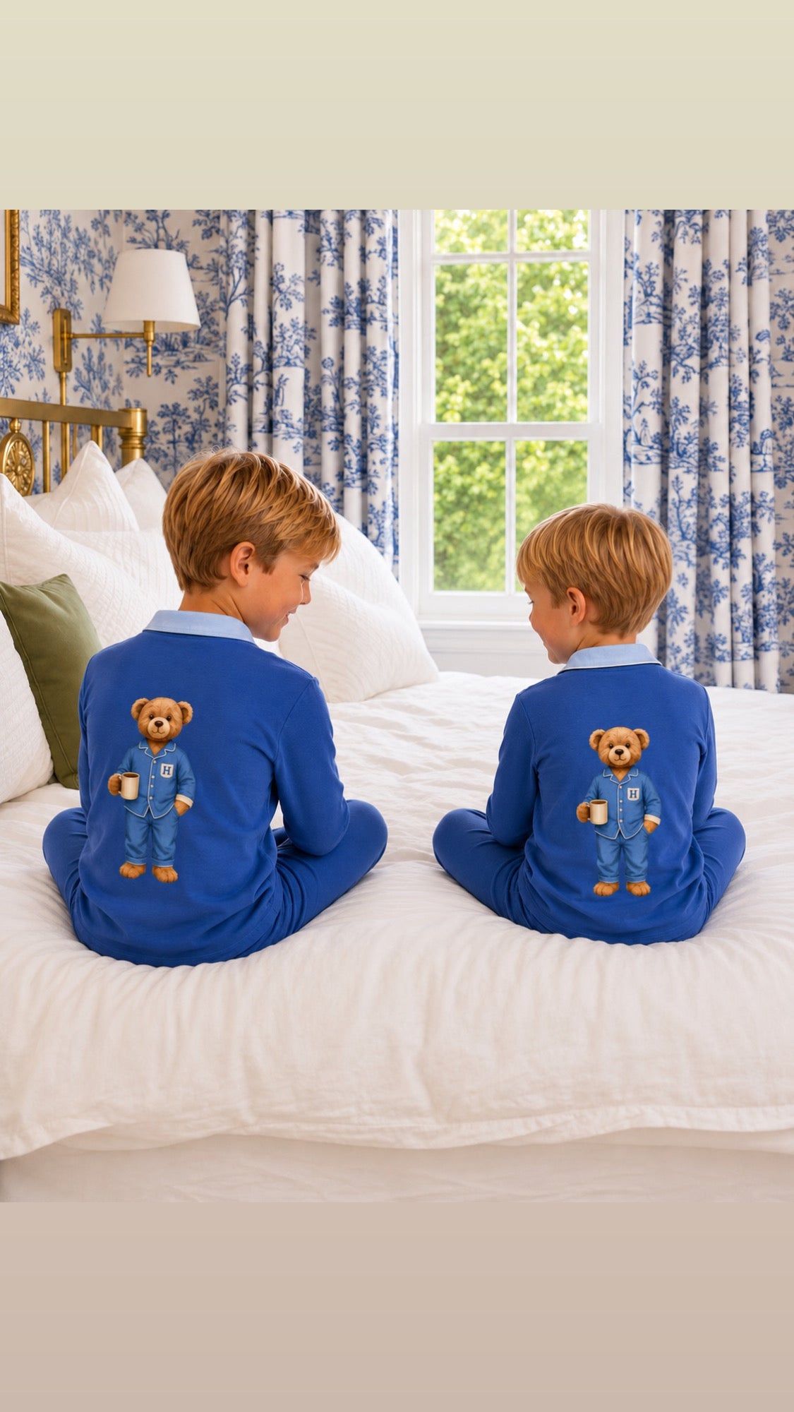 ✨2026 new Hush kids sleepwear grandpa style super soft BAMBOO cotton pjs BLUE/ light Blue 12m-16yrs
