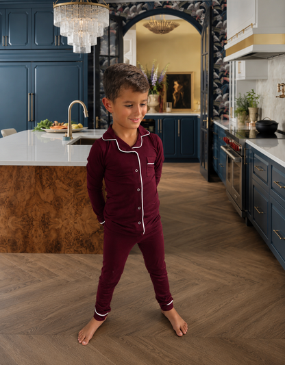**PREORDER FALL 2026 🤍new Hush sleepwear bamboo grandpa style super soft -black PJS 12m-14yrs wine pjs 12m-16yrs