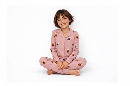 2026 FALL NEW CREW teddy bear GRANDPA style PJS 3m-12m footie 18m - 14 yrs 2pc pjs