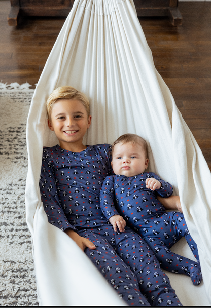 2025 NEW arrivals  Noggi teddy bear Noggi PJS 3m-12m footie 18m -18yrs 2pc pjs