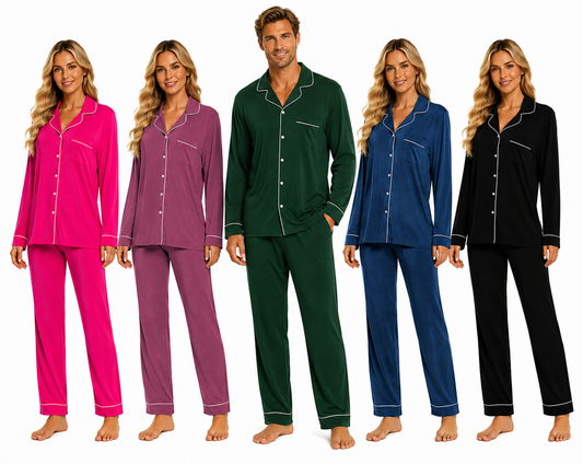 HUSH ADULT uni Sleepwear grandpa BAMBOO pjs 6 colors avail xs-xl