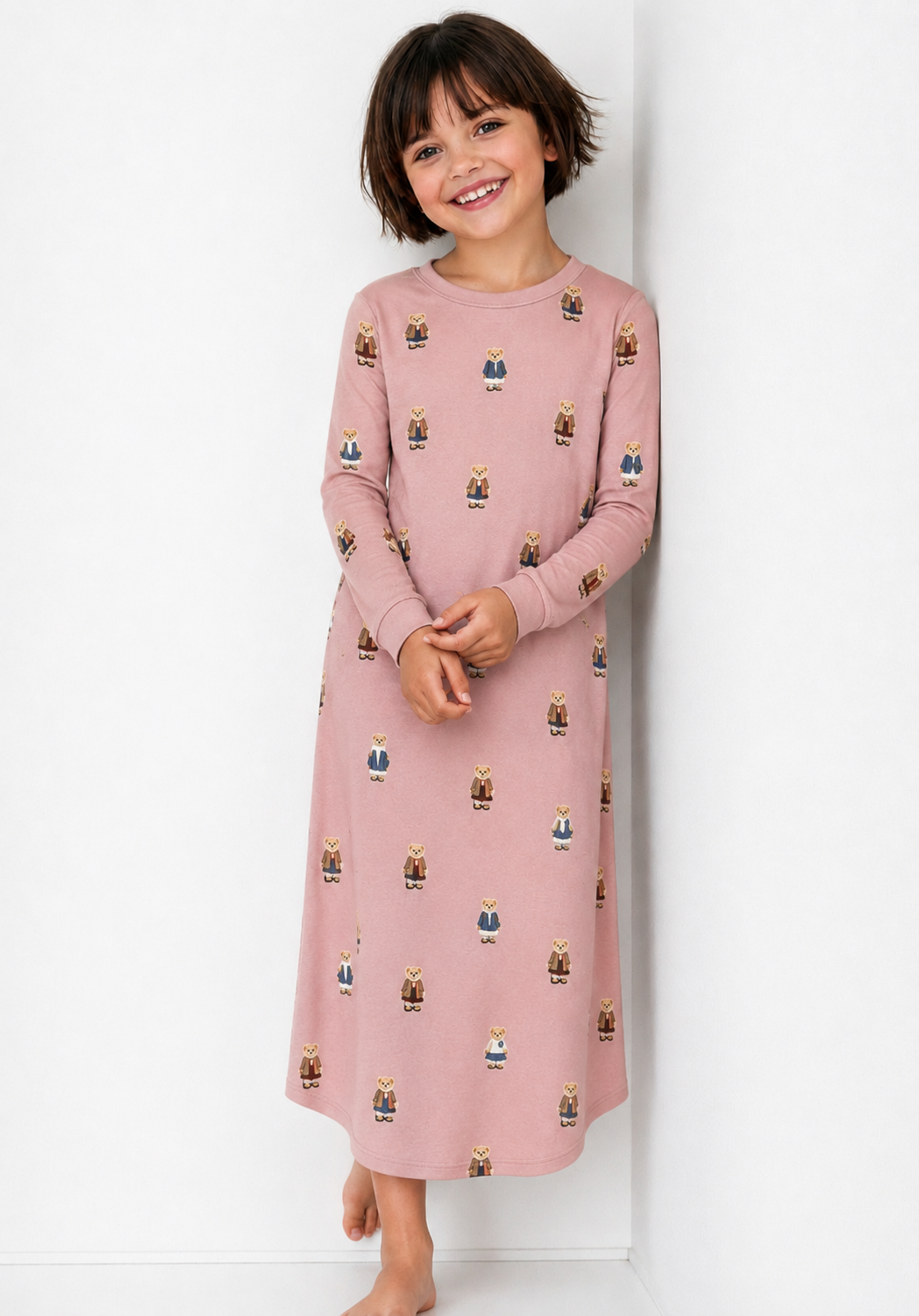 2026 FALL NEW CREW teddy bear crew round neck style 4-20yrs nightshirt