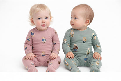 2026 FALL NEW CREW teddy bear GRANDPA style PJS 3m-12m footie 18m - 14 yrs 2pc pjs