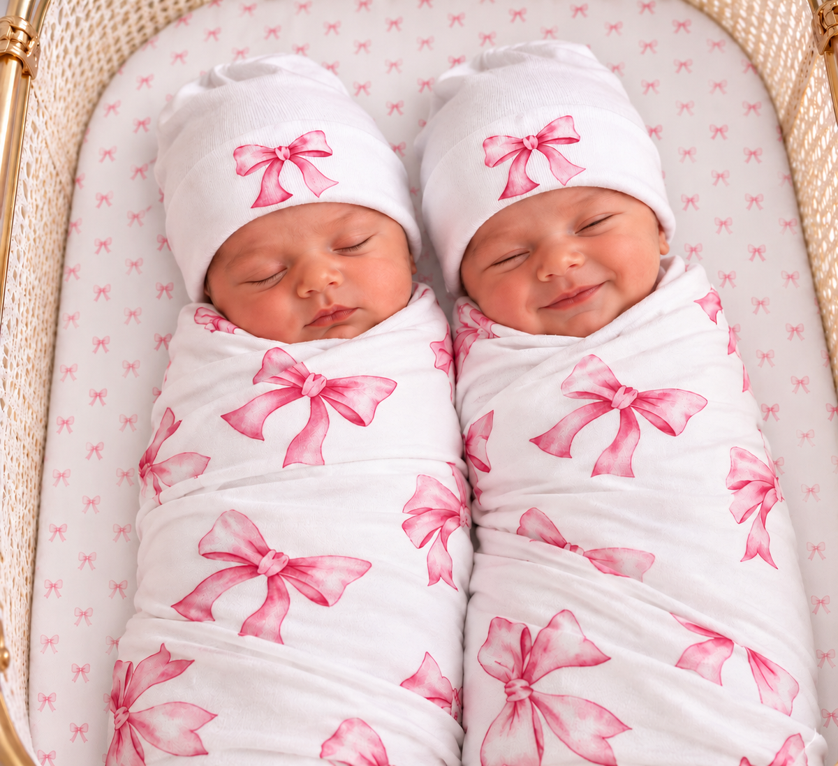 Hospital set. Newborn size Swaddle Blanket & Hospital Hat