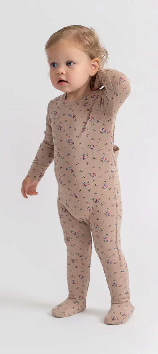 Floral footie girls