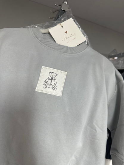 2026 Lilette Pale Blue teddy bear Sweatsuit Set