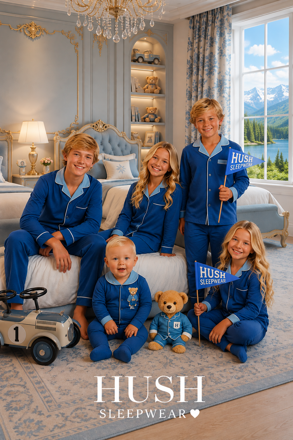 ✨2026 new Hush kids sleepwear grandpa style super soft BAMBOO cotton pjs 7 colors avail.
