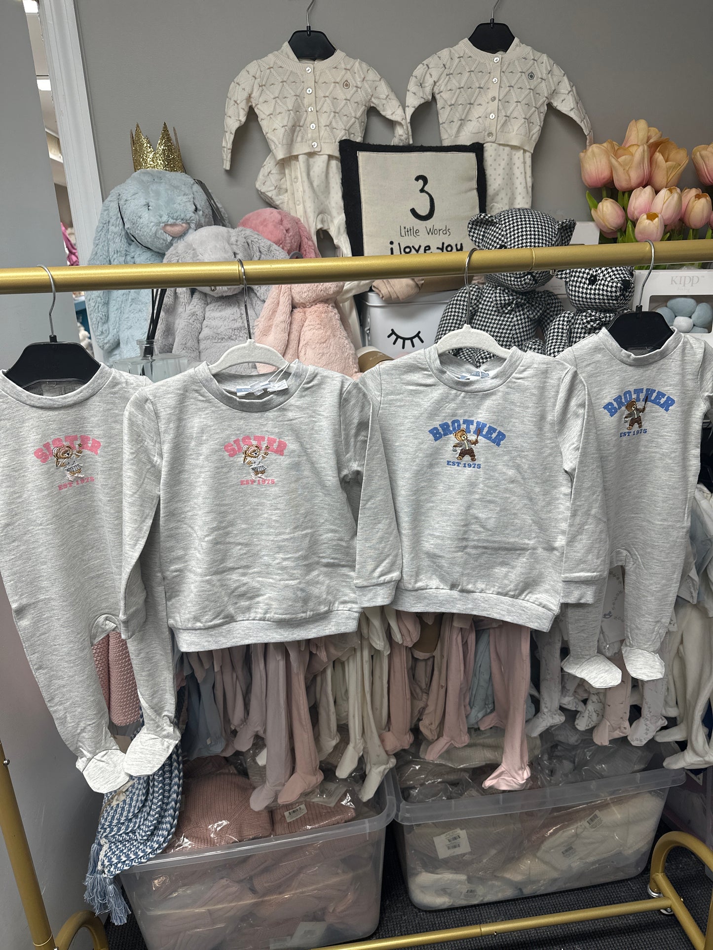 2026 NEW fragile BRO/SIS pjs 3m-12m footie 18m-12yrs 2pc