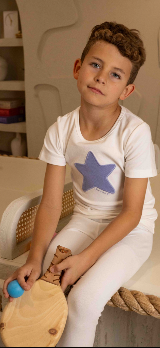 2026 NEW arrivals Noggi short sleeve white heart/star PJS 3m-12m footie 18m -18yrs 2pc pjs