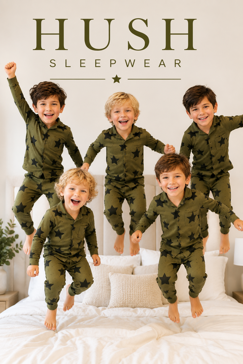 2026 new HUSH SLEEPWEAR✨ narrow fit✨ bamboo cotton star 2pc grandpa pjs