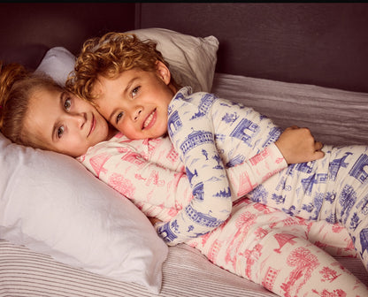 ON *SALE 2025 Little Parni collection blue toile pjs