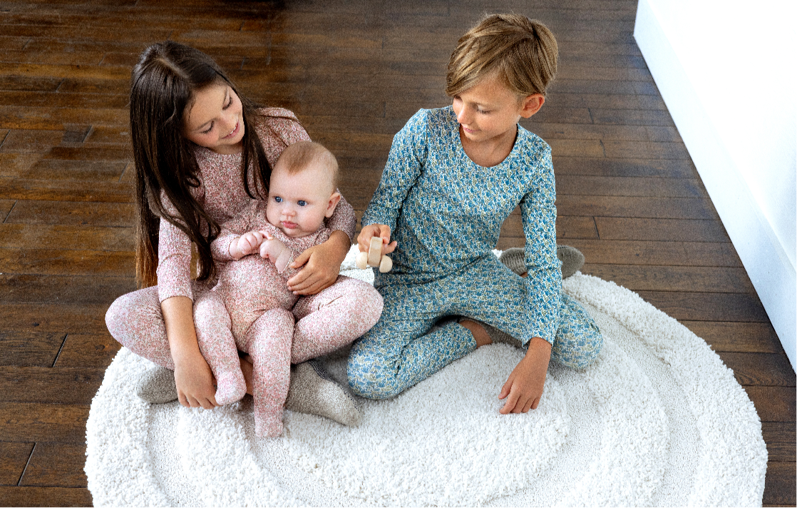 2025 NEW arrivals Noggi flower bamboo  Noggi PJS 3m-12m footie 18m -18yrs 2pc pjs