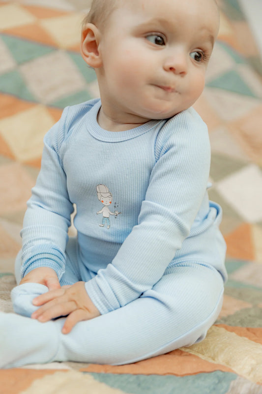 Blue ribbed boy stretchie