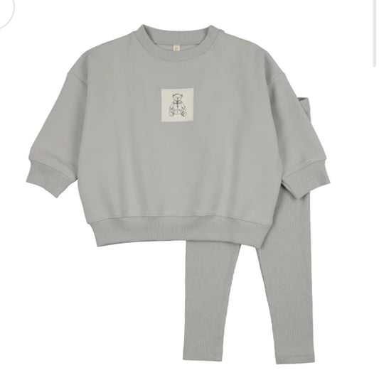 2026 Lilette Pale Blue teddy bear Sweatsuit Set