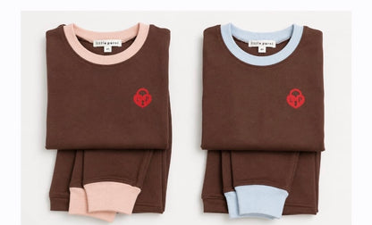 ✨2026 new Parni new fall collection brown with pink or blue trim 2pc pjs