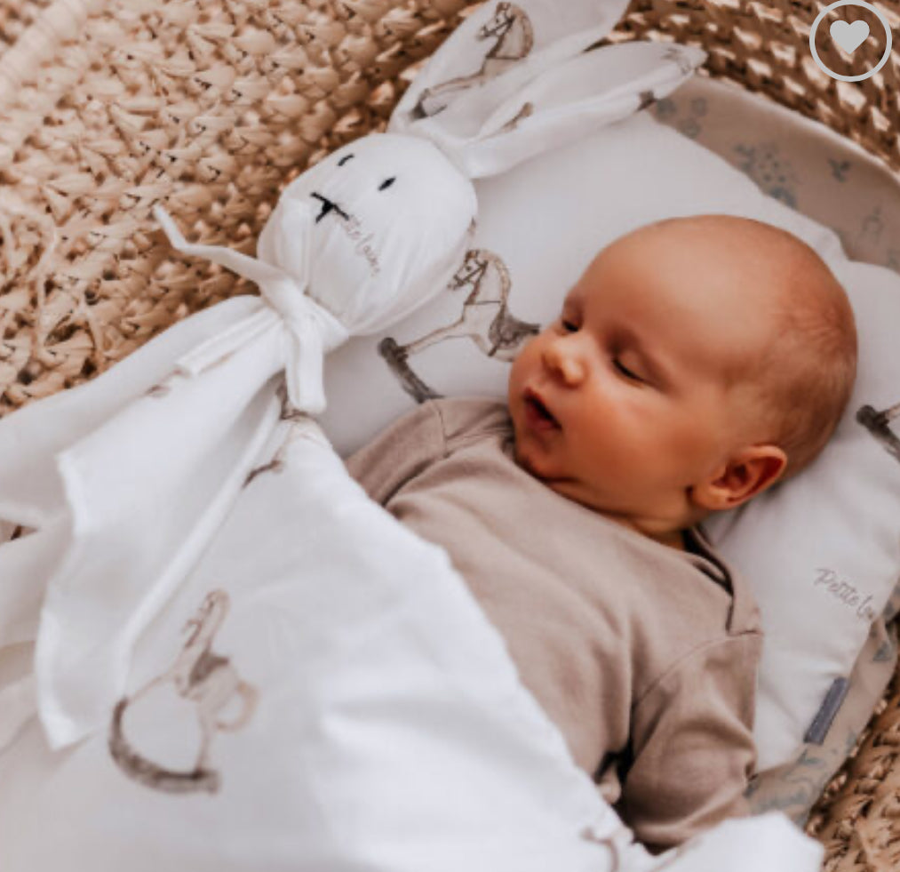 NEWBORN toddler bedding rocking horse comforter & pillow set comes in a gift bag