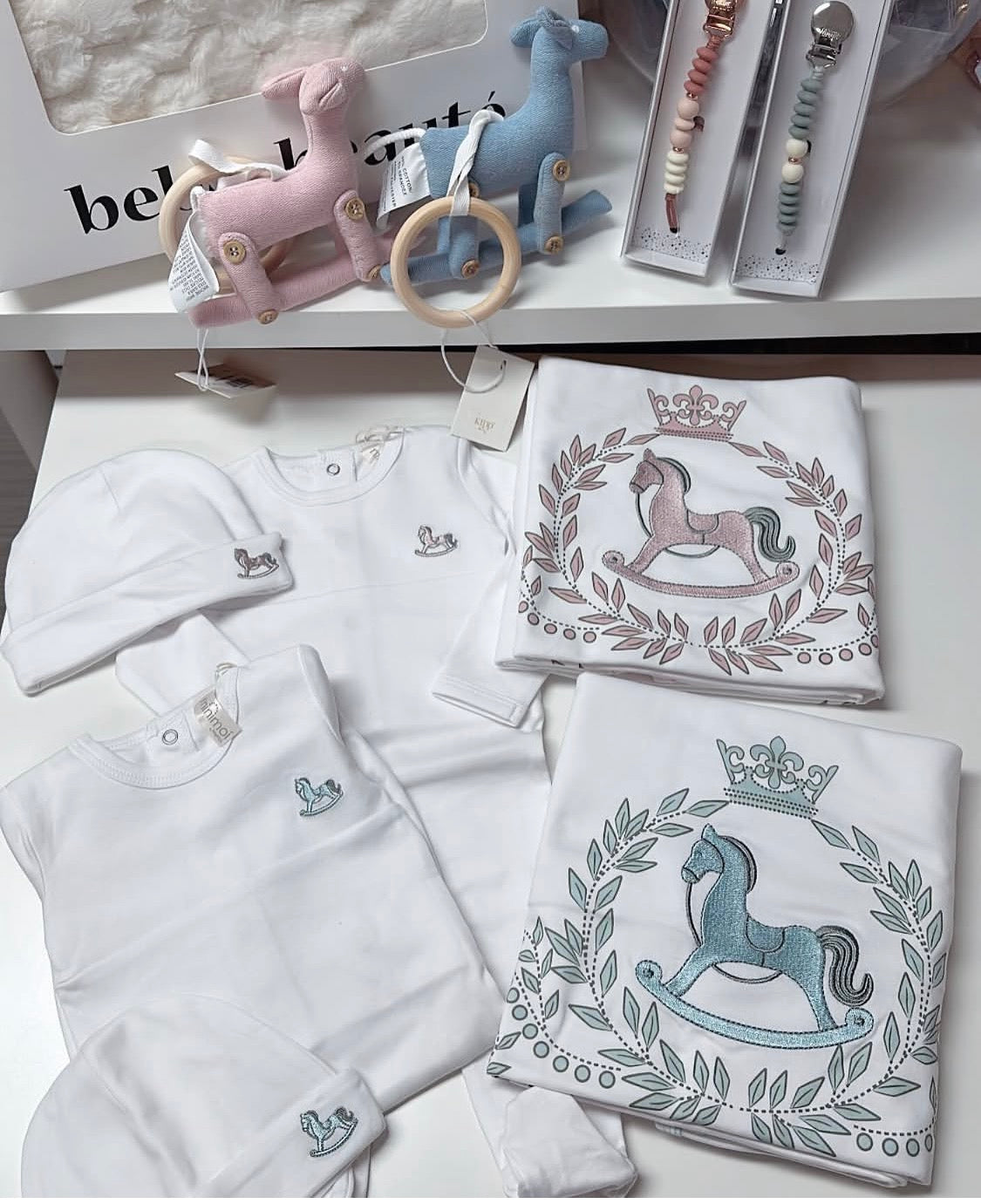 Sale take home set Rocking horse 3pc set pink only 3m
