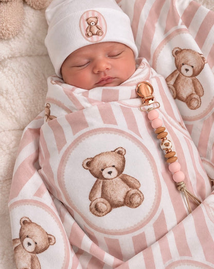 Hospital set. Newborn size Swaddle Blanket & Hospital Hat