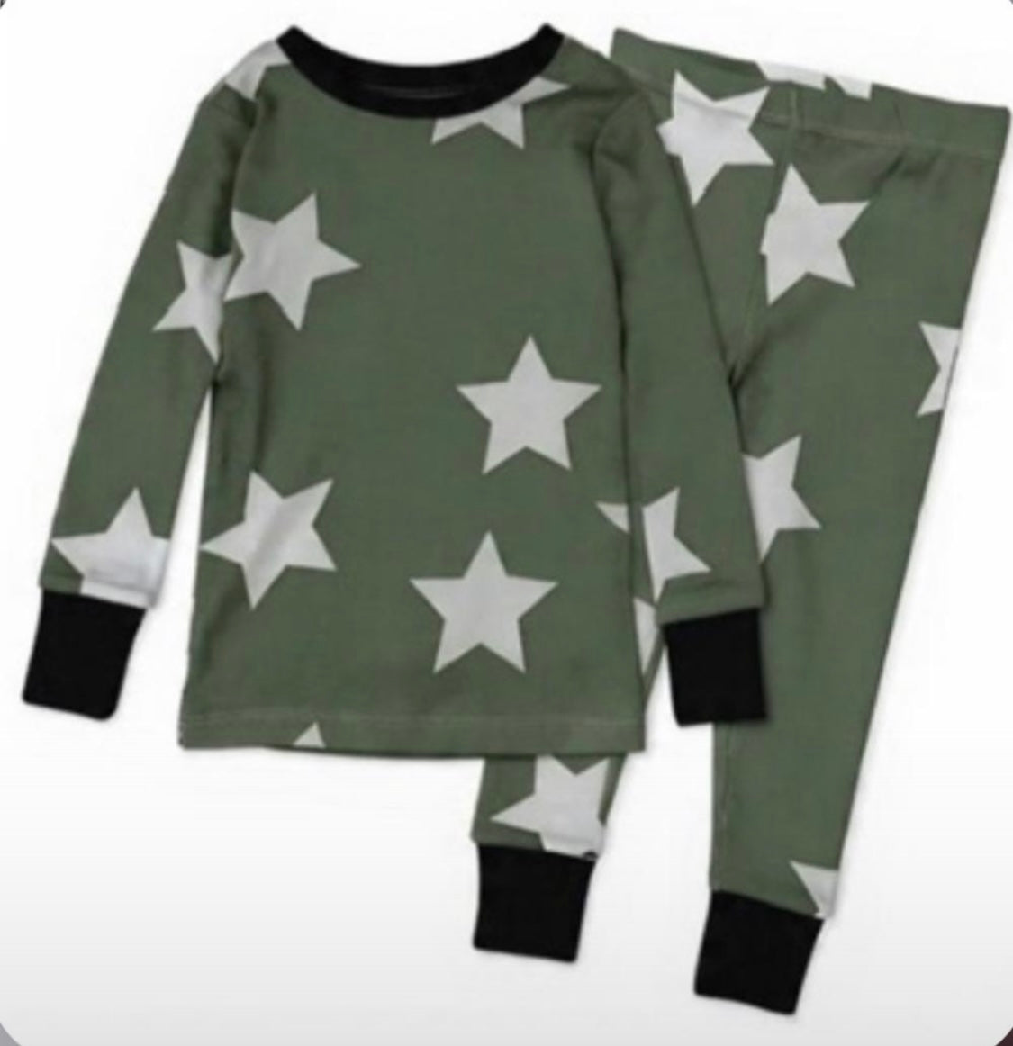 2026 new HUSH SLEEPWEAR 🤍 bamboo cotton ✨green star narrow/slim fit ✨ 2pc crew neck pjs 18m-16yrs. FINAL SALE