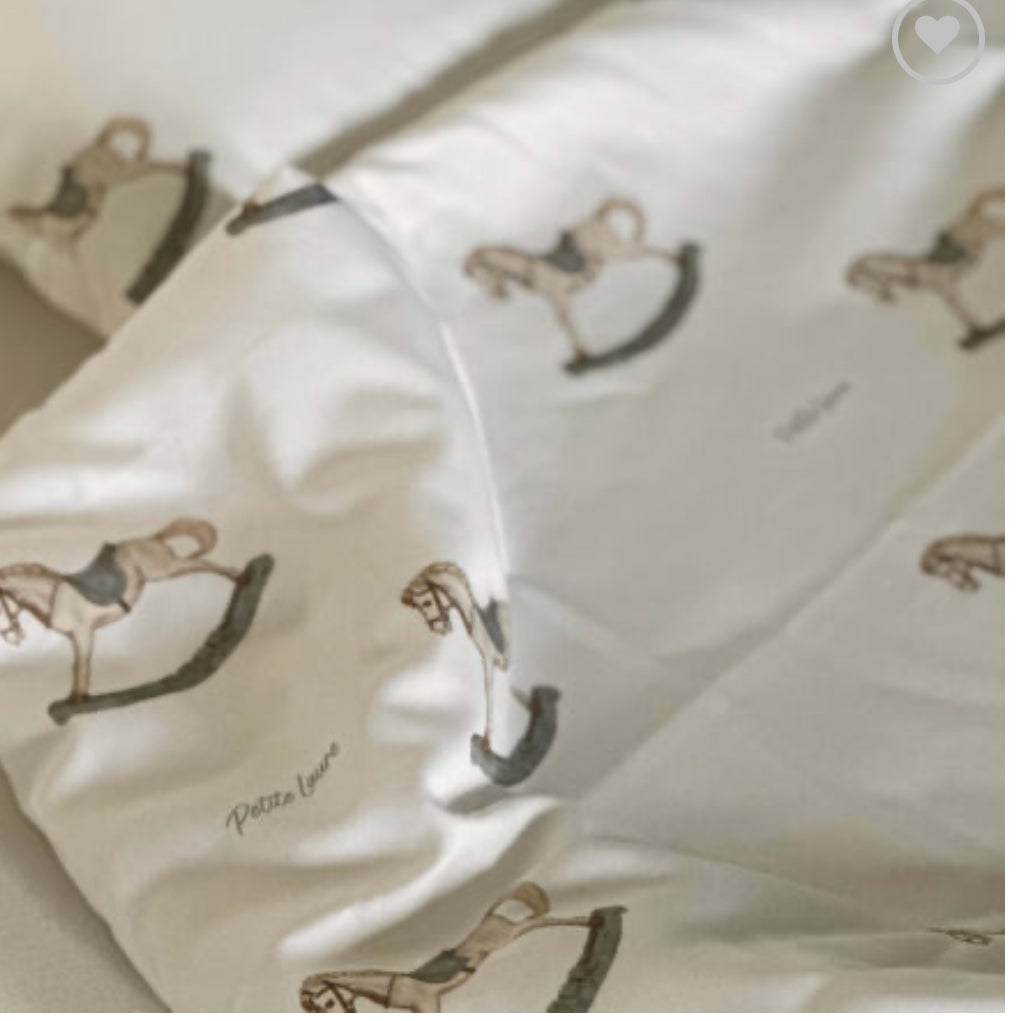 NEWBORN toddler bedding rocking horse comforter & pillow set comes in a gift bag