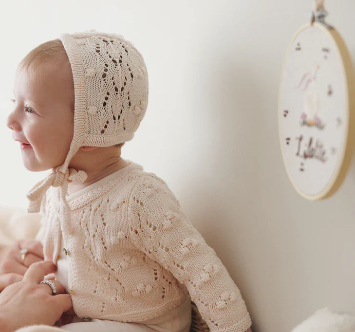 2026 Lilette Popcorn Weave Cardigan/sweater with hat