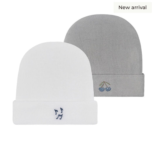 Hospital Hats – Musical Notes and blue Cherry - Blue 2pk