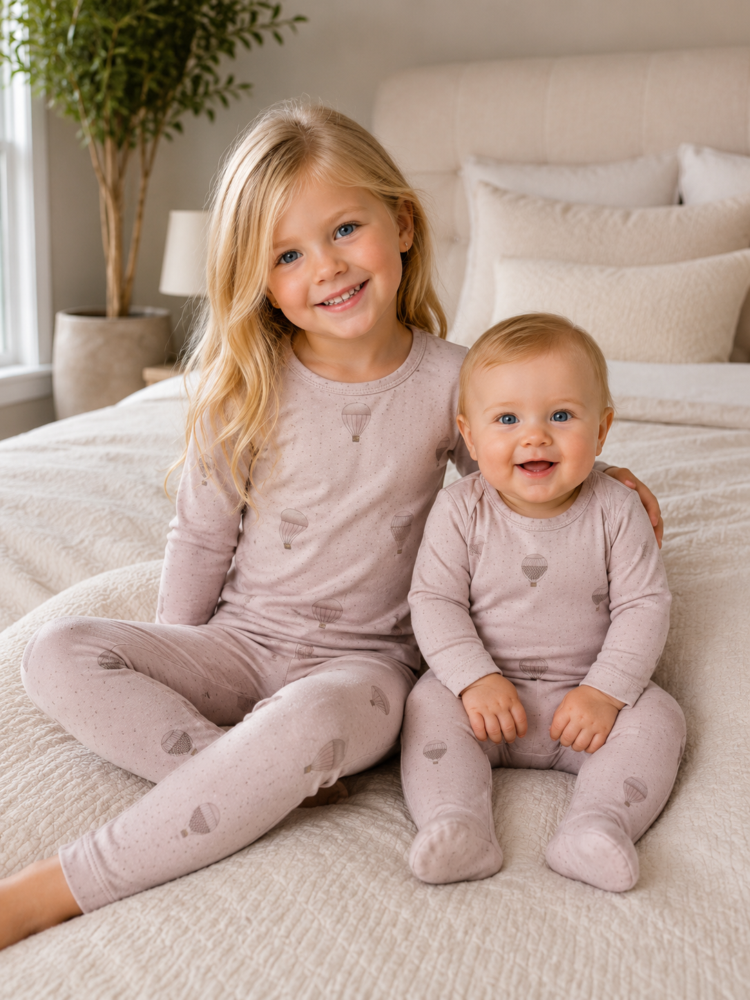 *2026 new Lux fragile Bebe hot air balloon 3m-6m stretchie and 2pc pjs 18m-10