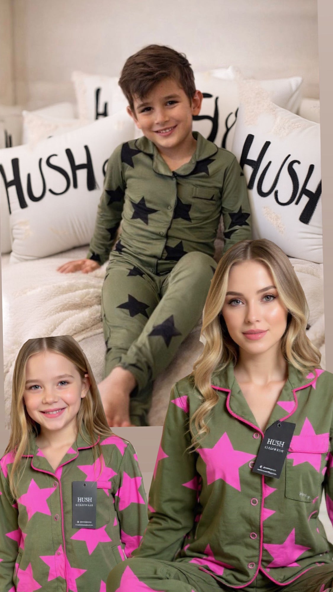 2026 new HUSH SLEEPWEAR✨ narrow fit✨ bamboo cotton star 2pc grandpa pjs 18m-16yrs