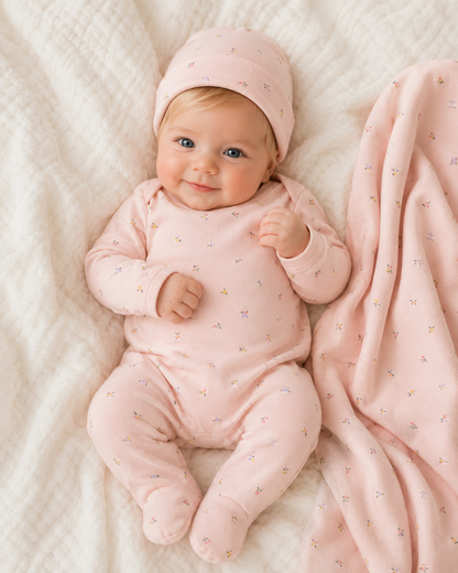 Sale pink cotton Pink floral set 3m