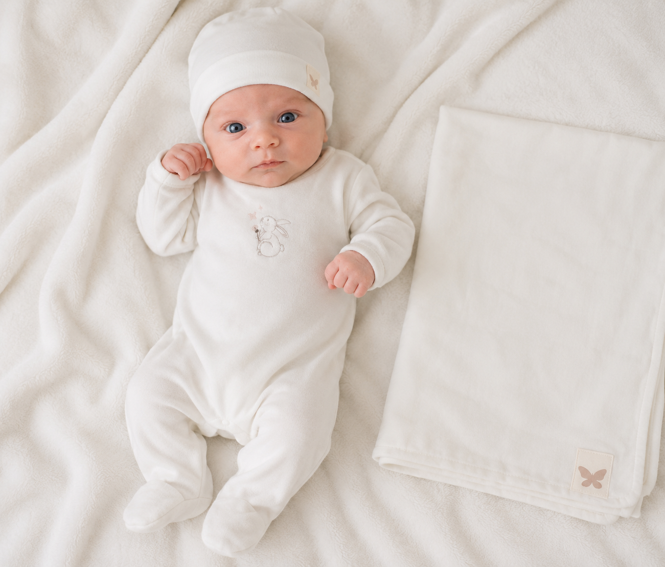 🤍Sale Lilette baby girl boy bunny velour 2pc set