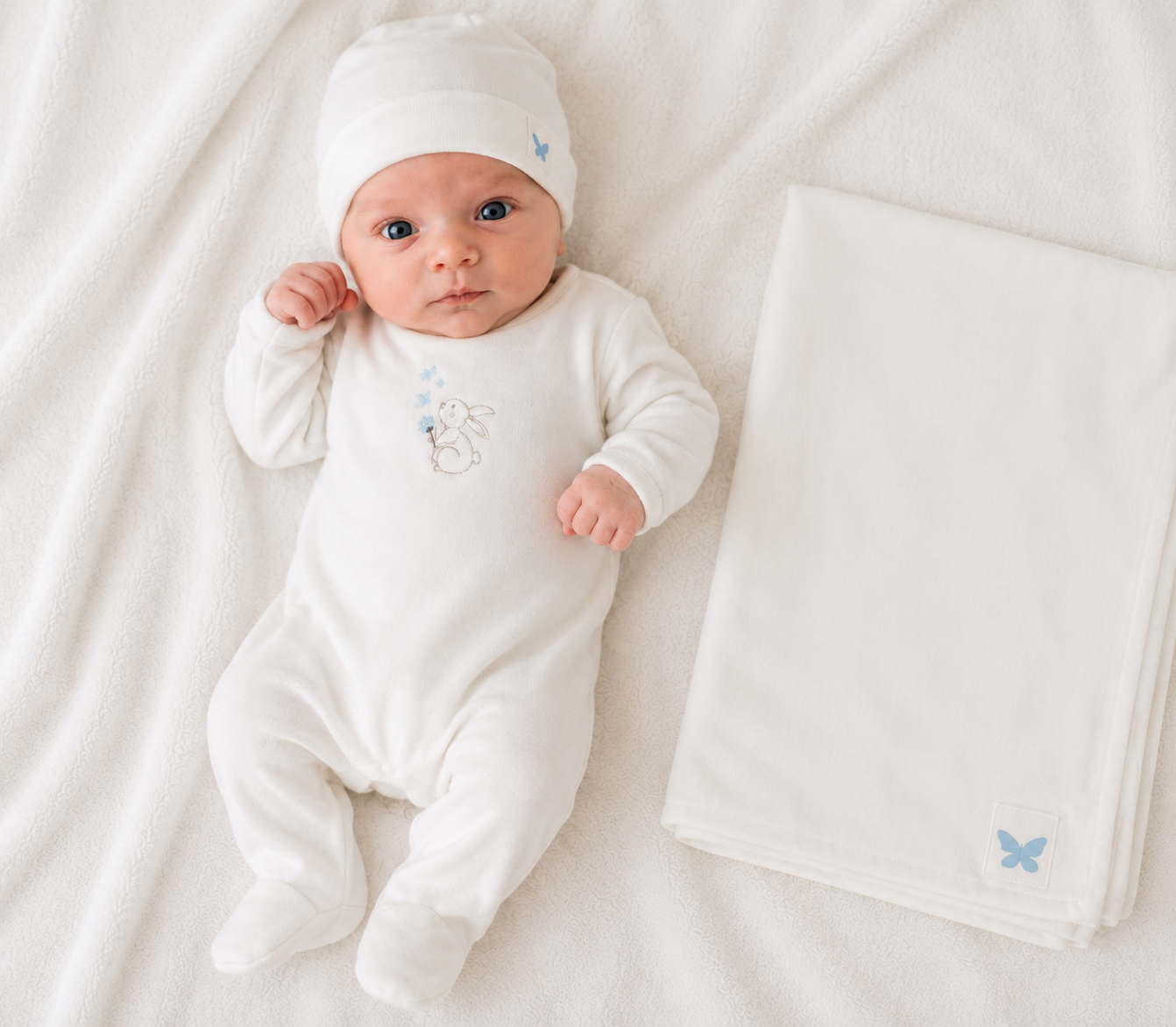 🤍Sale Lilette baby girl boy bunny velour 2pc set